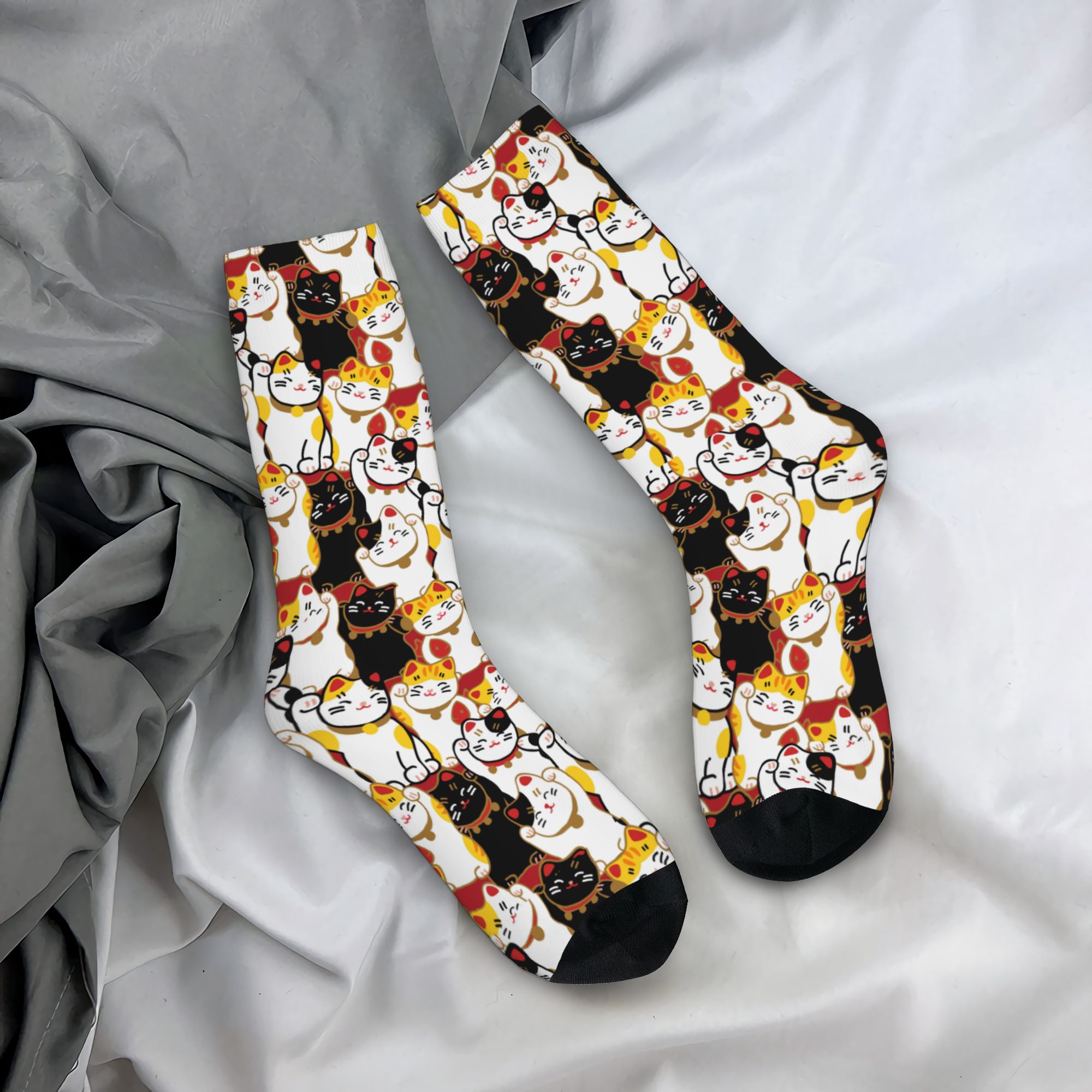 3D Printing Custom - Custom Lucky Cat Men's Crew Socks