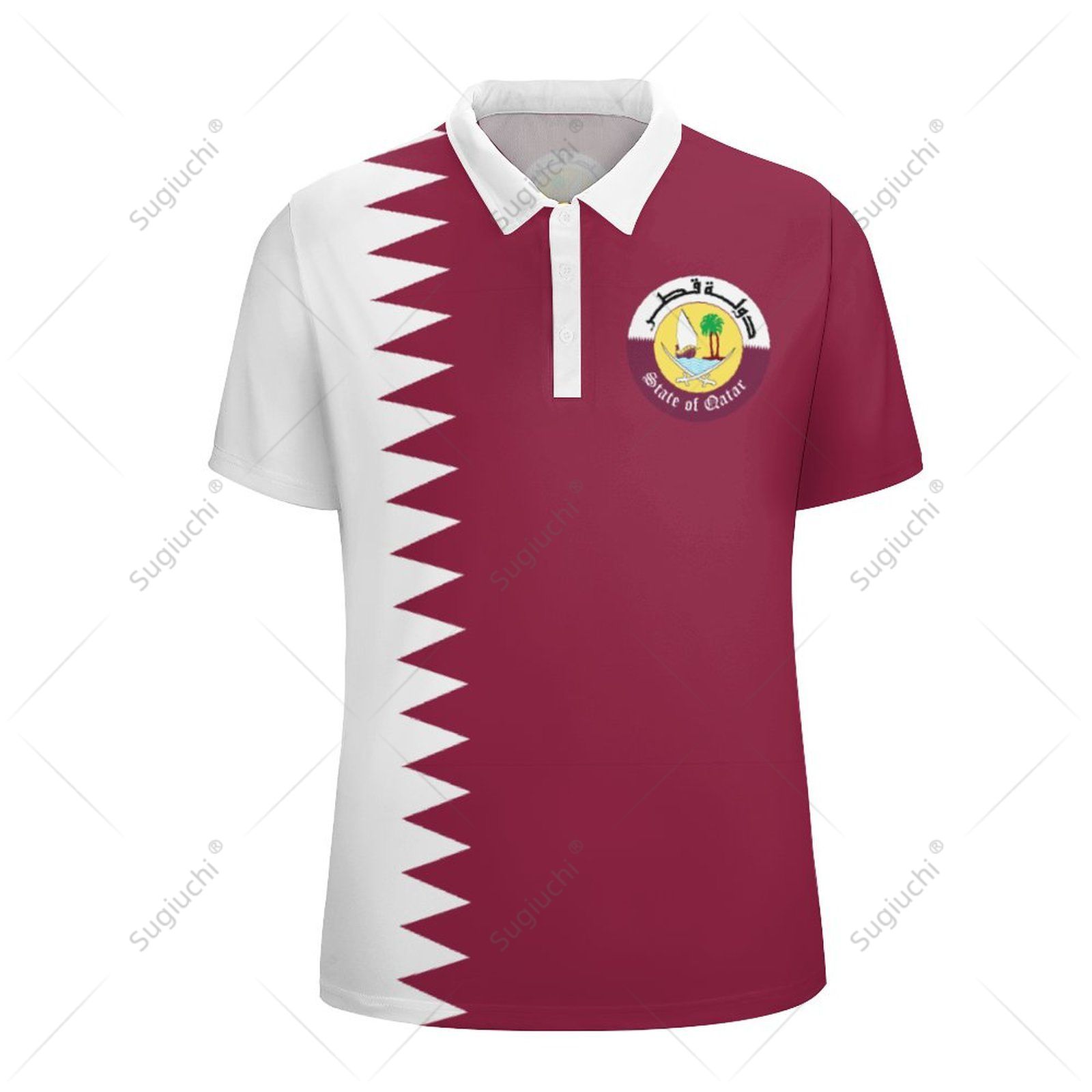 Unisex Polo Shirt Qatar Flag 3 - đánh giá và giá 3D Printing Qatar