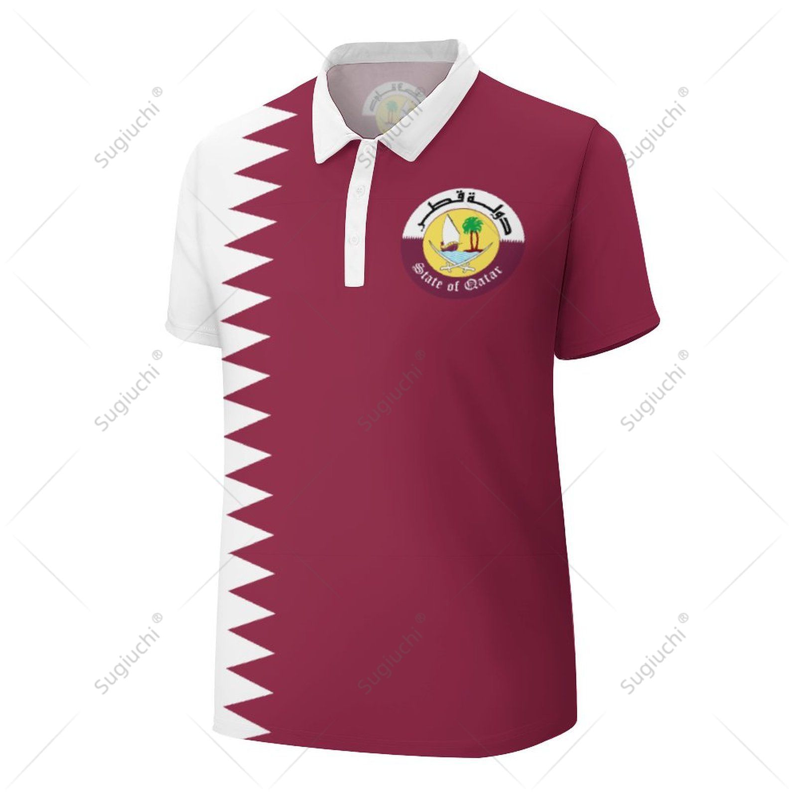 Unisex Polo Shirt Qatar Flag 3 - đánh giá và giá 3D Printing Qatar