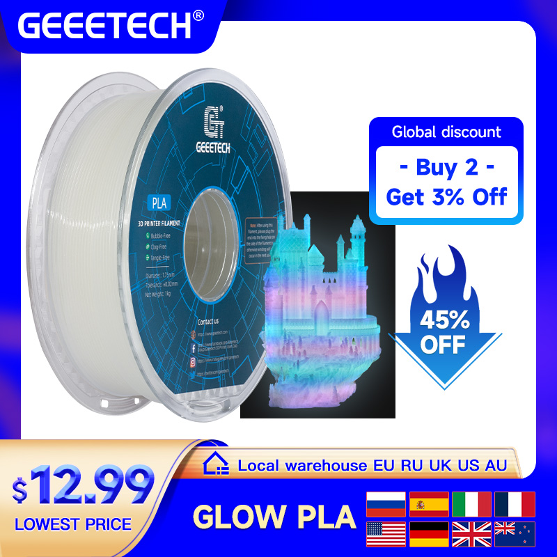 GEEETECH Phát Sáng PLA 1.75Mm  - đánh giá và giá 3D Printing Nylon